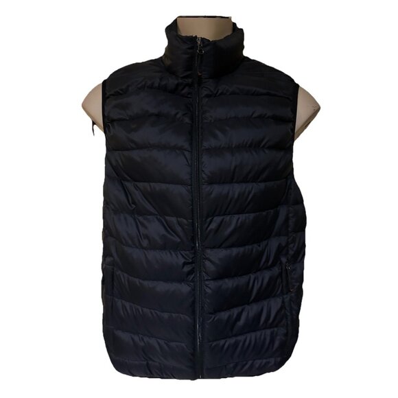 Hawke & Co Down Puffer Vest Men L Black Duck Full Zip Packable Performance Sport - Picture 1 of 4